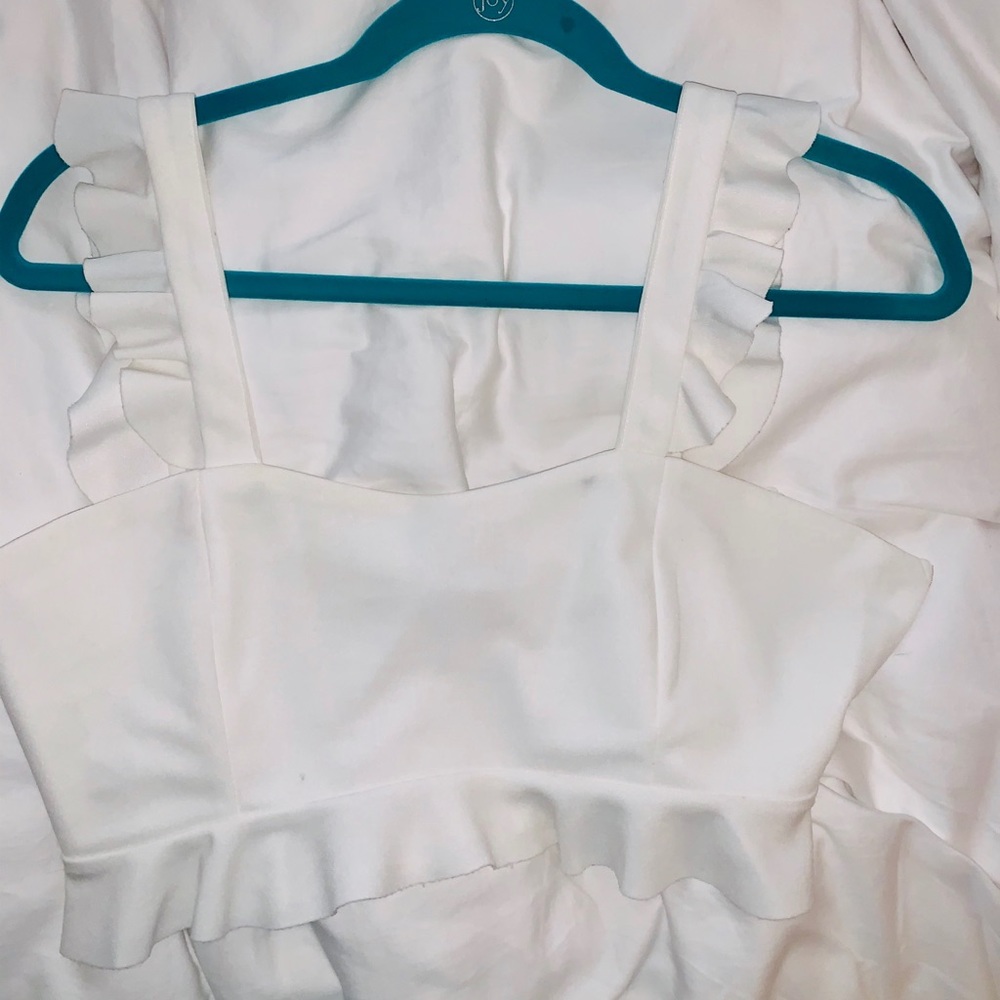 Boutique crop top with ruffle straps